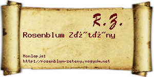 Rosenblum Zétény névjegykártya